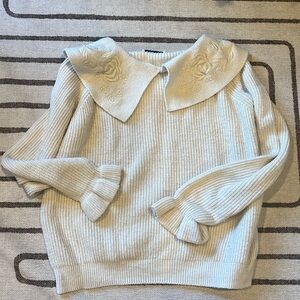 Zara ivory bell sleeved sweater
